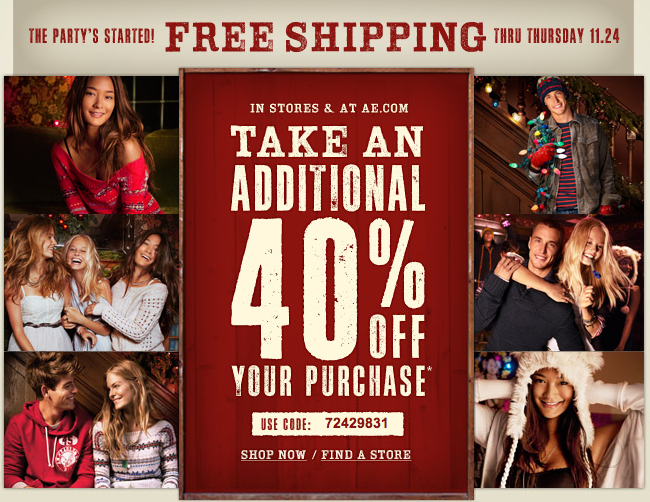 American Eagle: 40% Off + FREE Shipping! - Freebies2Deals