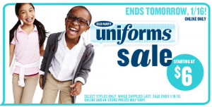 kids need school uniforms? Old Navy is having a sale on their uniforms ...