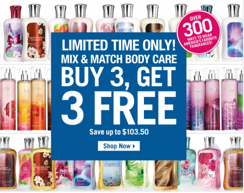Bath And Body Works Buy 3 Get 3 Free Body Care Sale Freebies2deals 2366