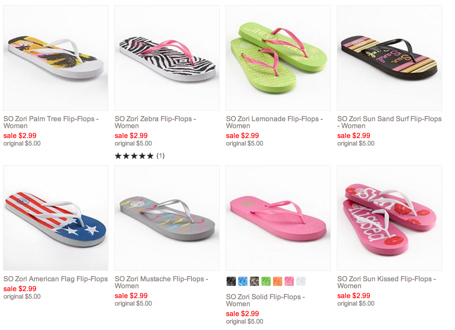 kohls so flip flops