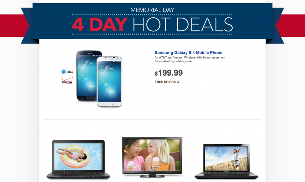 Best Buy Memorial Day Sale! Four Days of Hot Deals! Freebies2Deals