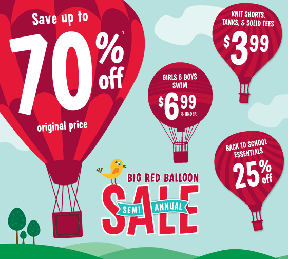 Gymboree Outlet SemiAnnual Big Red Balloon Sale! Plus 25 Off BackTo