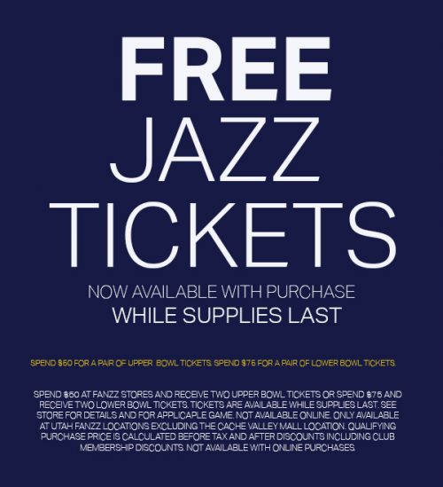 Utah Readers FREE Jazz Tickets With 50 Purchase At Fanzz