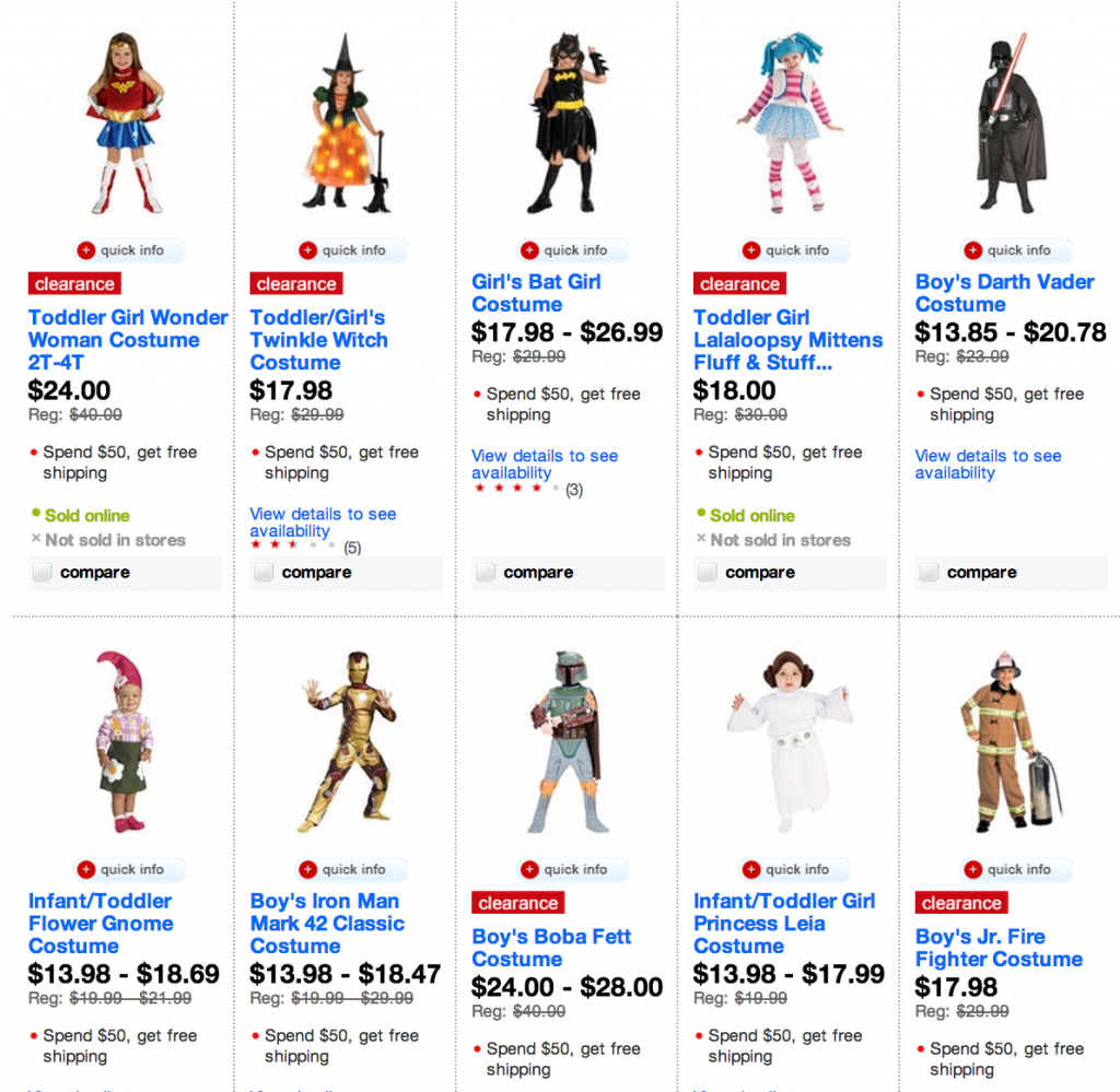 freebies2deals clearance costumes