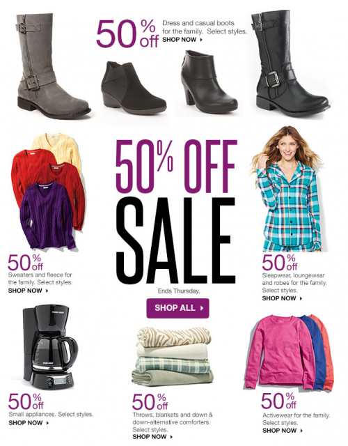Kohl's 50 Off Sale 3 Days Only! Plus, Receive 10 in Kohl's Cash w