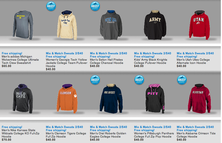 Finish line cheap college sweatshirts