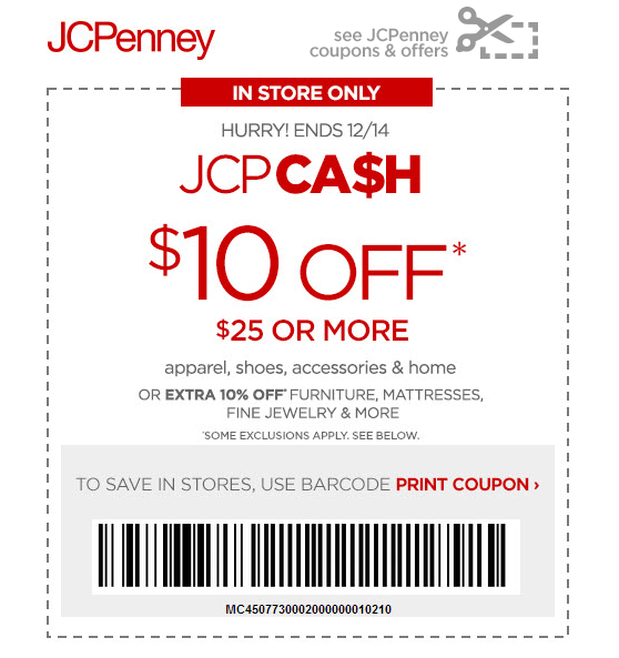 10 Off Your 25 InStore Purchase At JCPenney! Freebies2Deals