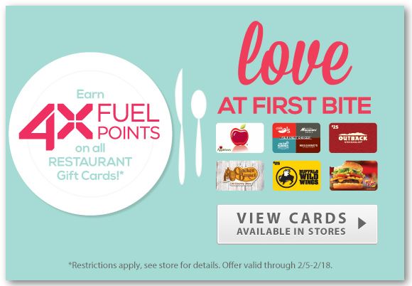 Kroger Owned Stores: 4 Times The Fuel Rewards When You Buy Any Restaurant Gift Card