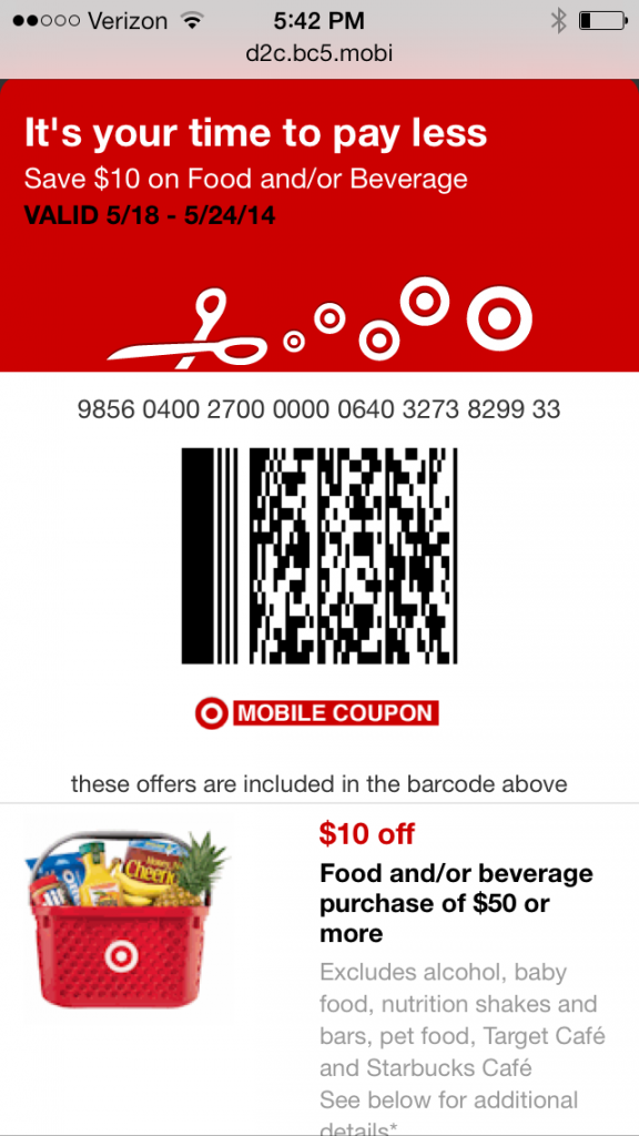 target food mobile coupon