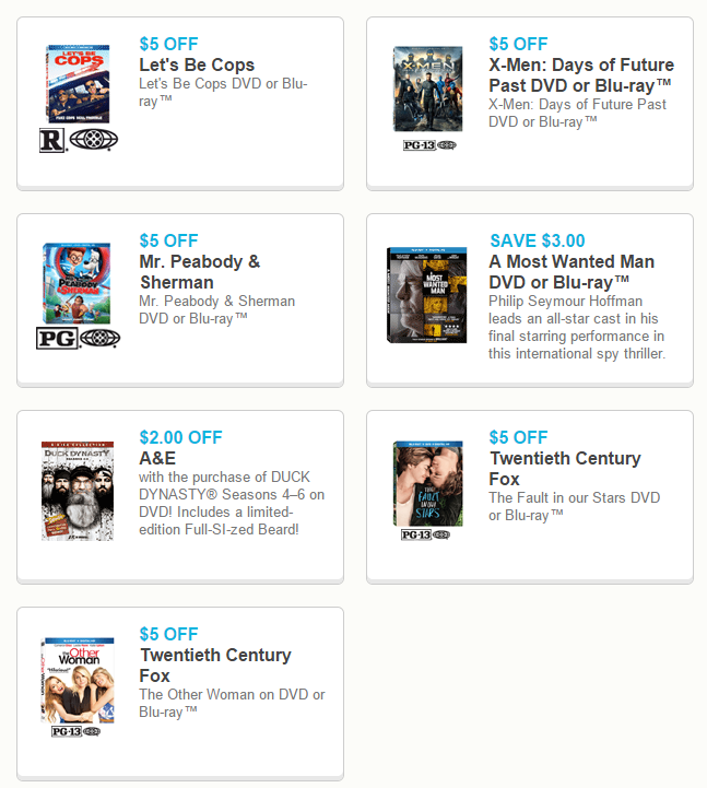 Tons Of New Printable Coupons For Popular DVD's! Pair With Black Friday