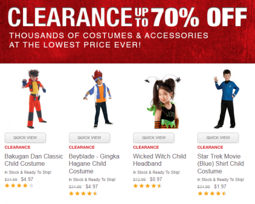 BuyCostumes Clearance Event! Costumes from $5.00! Plus FREE Shipping On ...