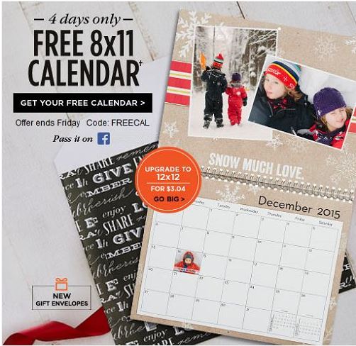 LAST DAY FREE 12 Month Calendar From Shutterfly (Just Pay $5 99 For