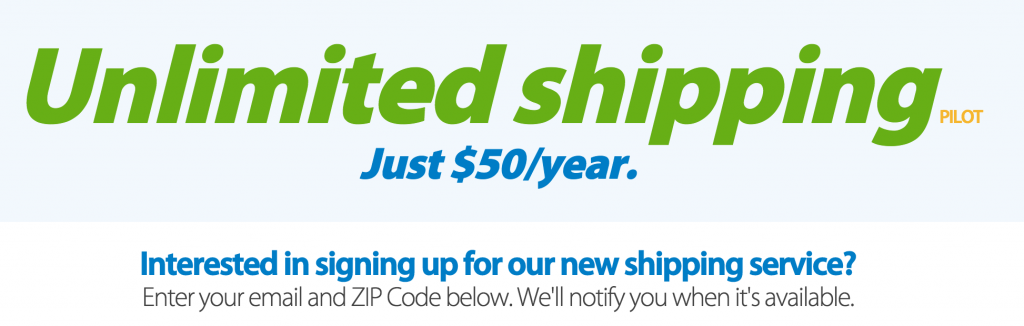 unlimited shipping from Walmart announcement