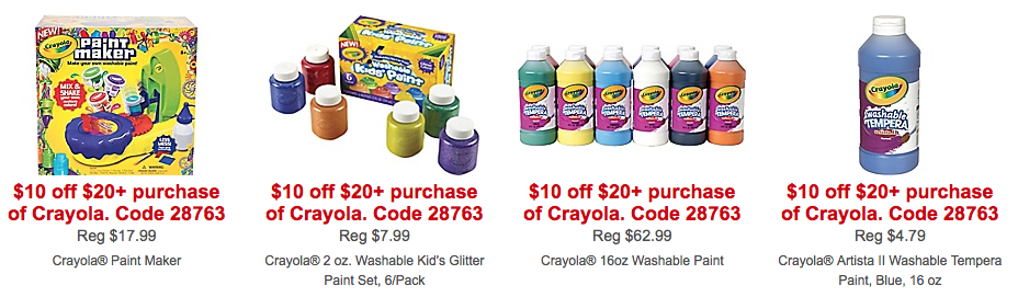 Staples: Take $10 off Your $20 or More Purchase of Crayola Products