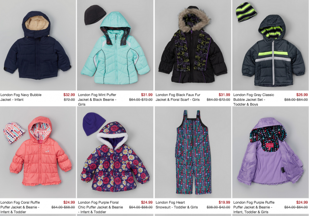 huge sale on kids winter coats