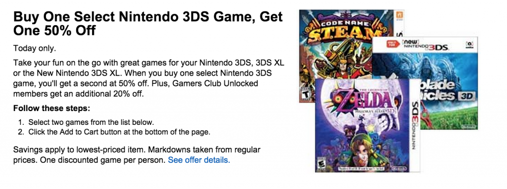 sale on nintendo 3ds games