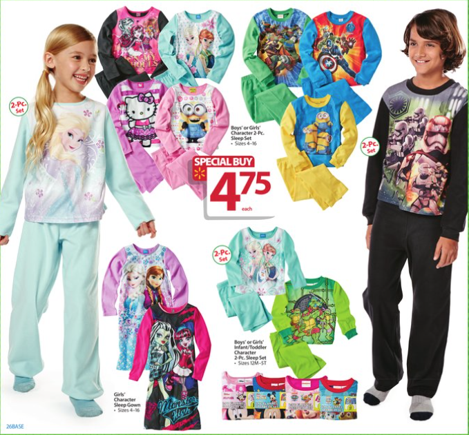 Walmart Boys and Girls 2 Piece Pajama Sets Only 4.75! BLACK FRIDAY