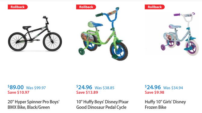 walmart rollback bikes