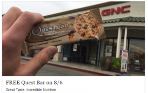 free quest bar at gnc