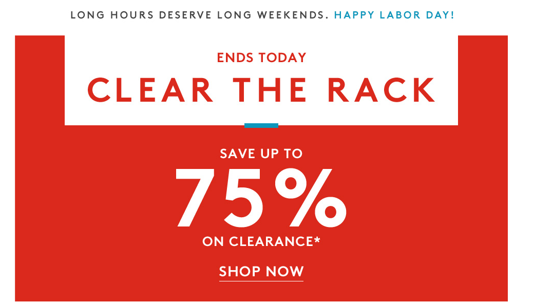 Nordstrom Rack Clear the Rack Event = Save up to 75 on Clearance