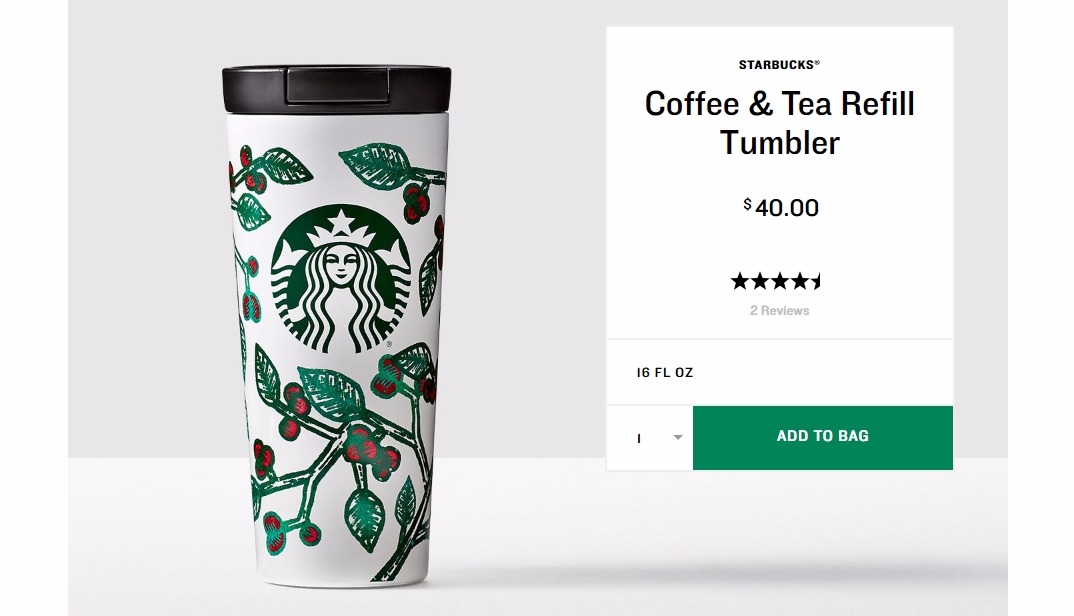 Starbucks Coffee & Tea Refill Tumbler Now Available for 40!! Free