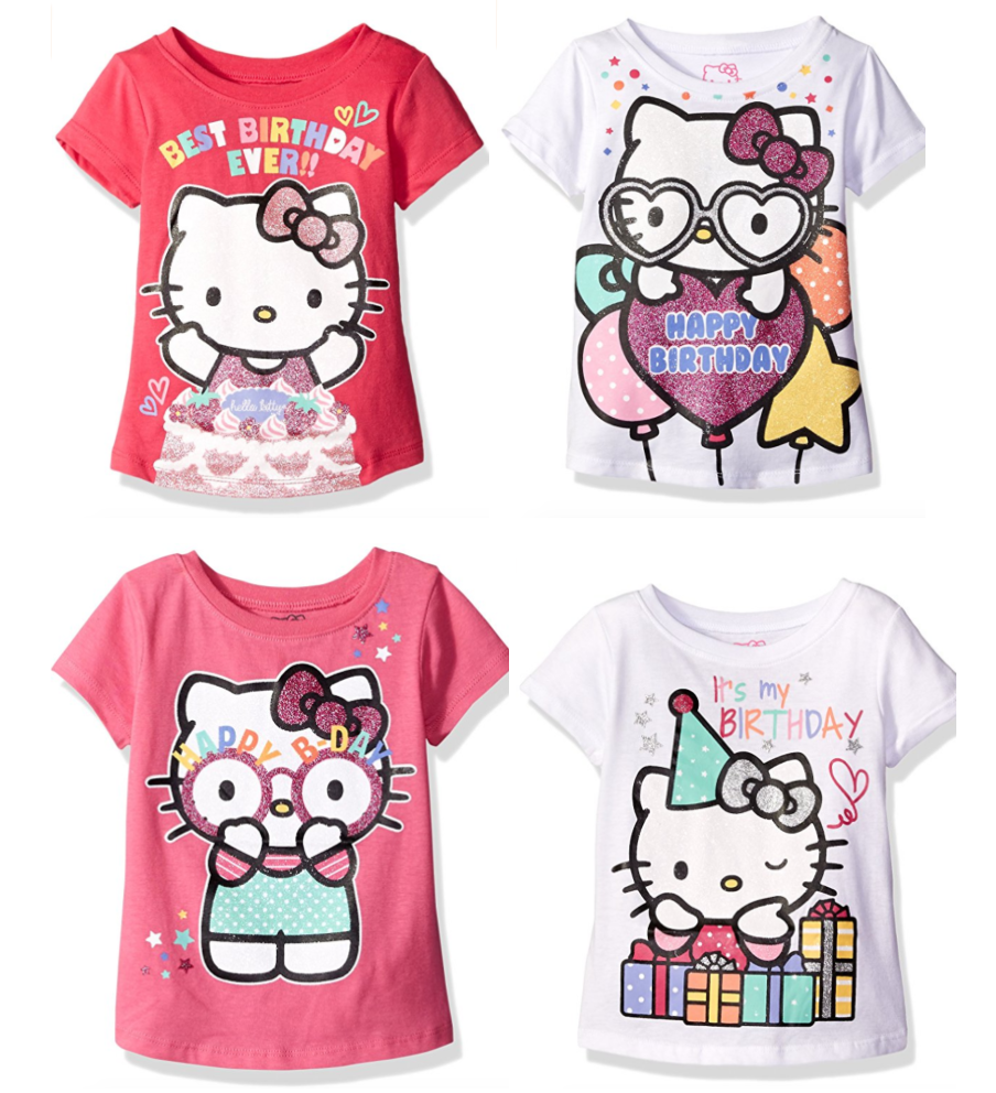 Super Cute Hello Kitty Girls’ Happy Birthday T-Shirt As Low As $3.07 As ...