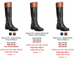 macy's ladies boots on sale