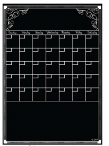 black dry erase calendar