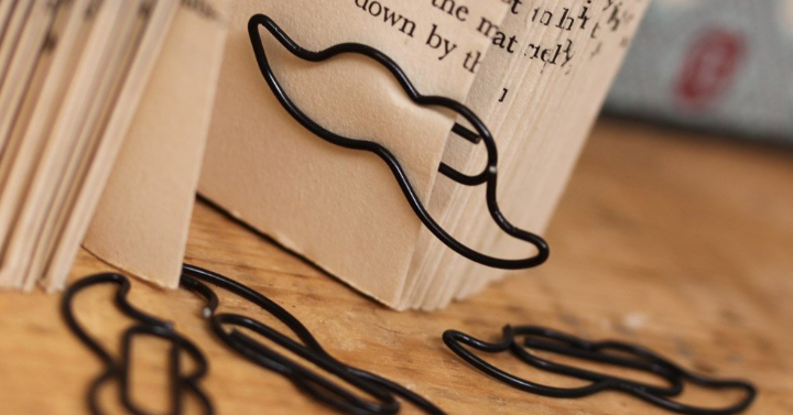 mustache paper clips