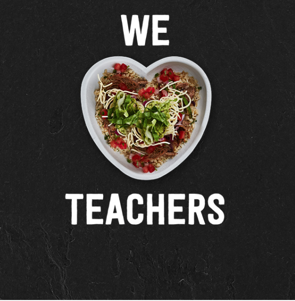 THIS IS TODAY! Buy One Meal Get One FREE At Chipotle For Teacher