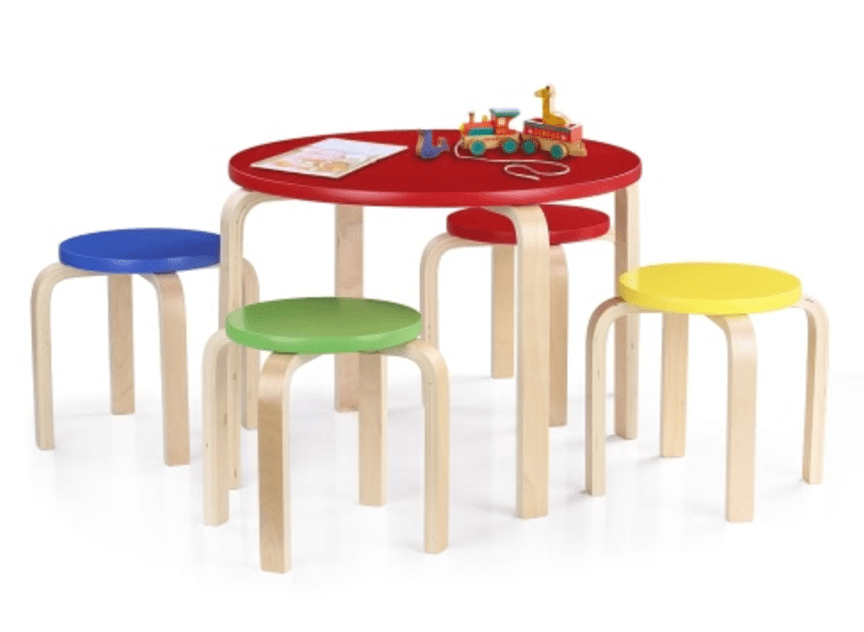 childrens round table and 4 chairs