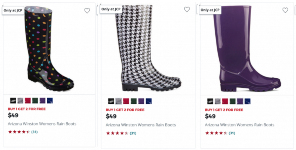 Jcpenney boot sale buy 1 get store 2 free