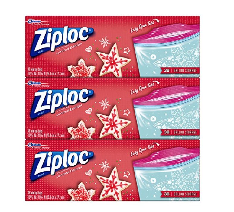 Ziploc Limited Edition Holiday Gallon Storage Bags 114Count Just 7.88