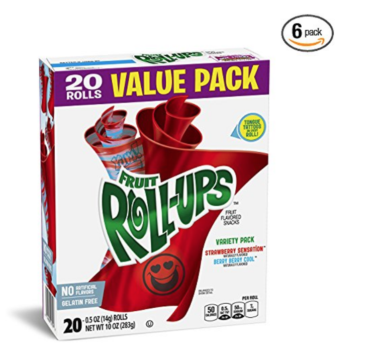 Betty Crocker Fruit Snacks Fruit Roll-Ups Variety Snack Pack 120-Count ...