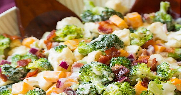 KETO FRIENDLY Broccoli and Cauliflower Salad Recipe! - Common Sense ...