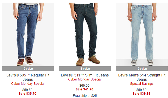 macy's sale on levi jeans