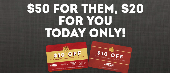 Buy a $50 Outback Gift Card, get TWO $10 Gift Cards ...