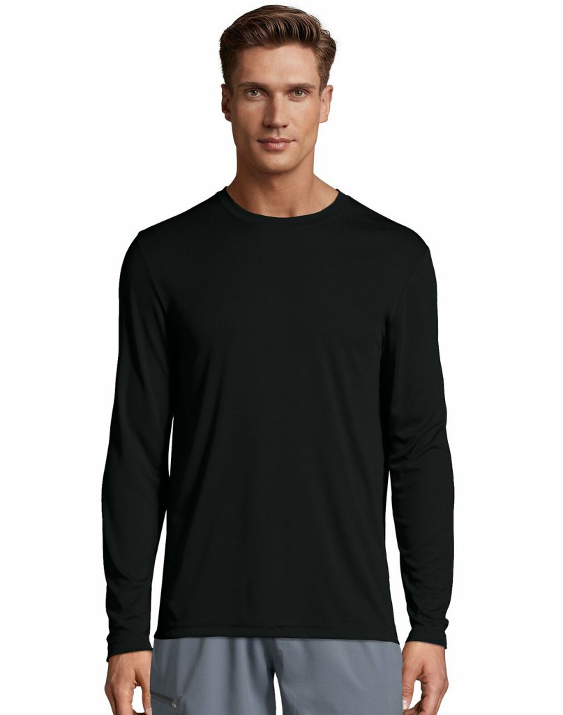 Hanes Men's Long Sleeve Cool DRI Performance Athletic T-shirt Only $10. ...
