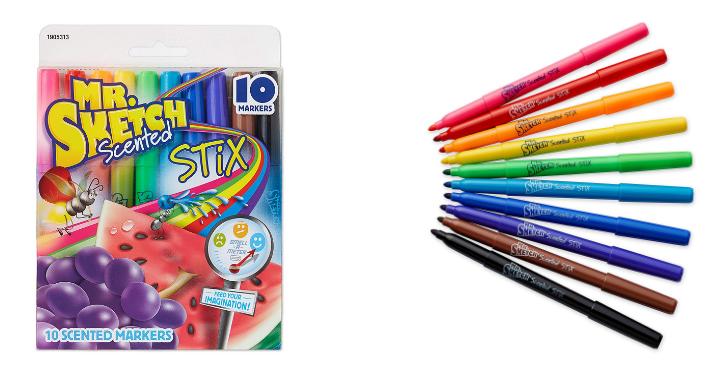 Mr. Sketch Scented Stix Markers, Fine Tip, Assorted Colors, 10 Count