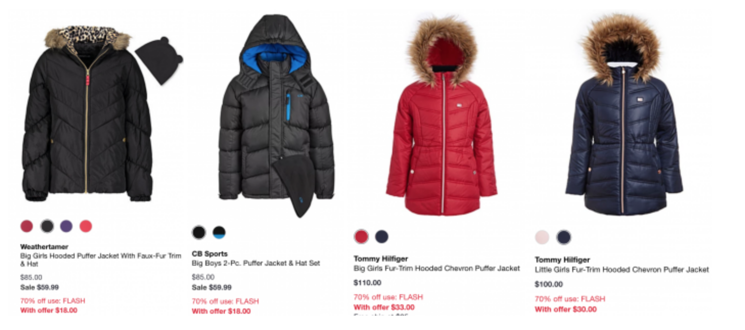 macy's flash sale today coats