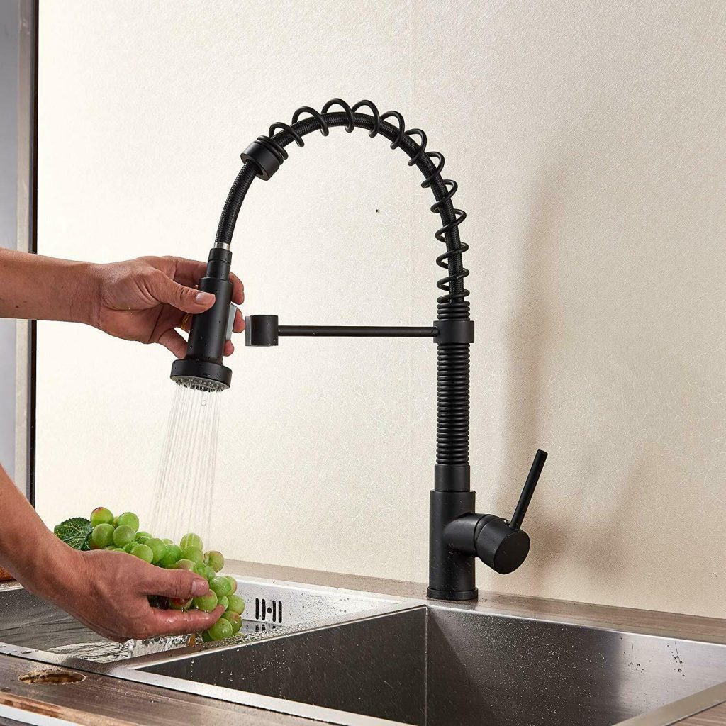 Matte Black Pull Out Sprayer Kitchen Sink Faucet Just $43.20 ...