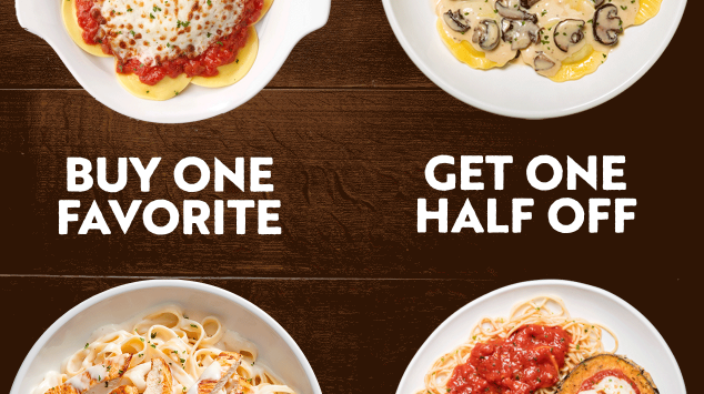 Bogo 50 Off Lunch At Olive Garden And 5 00 Take Home Entrees