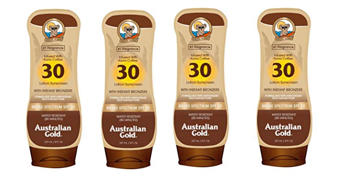 Australian Gold Sunscreen Lotion, Water Resistant, SPF 30, 8 Ounce $4.01 Shipped! Great Reviews! - Common Sense With Money