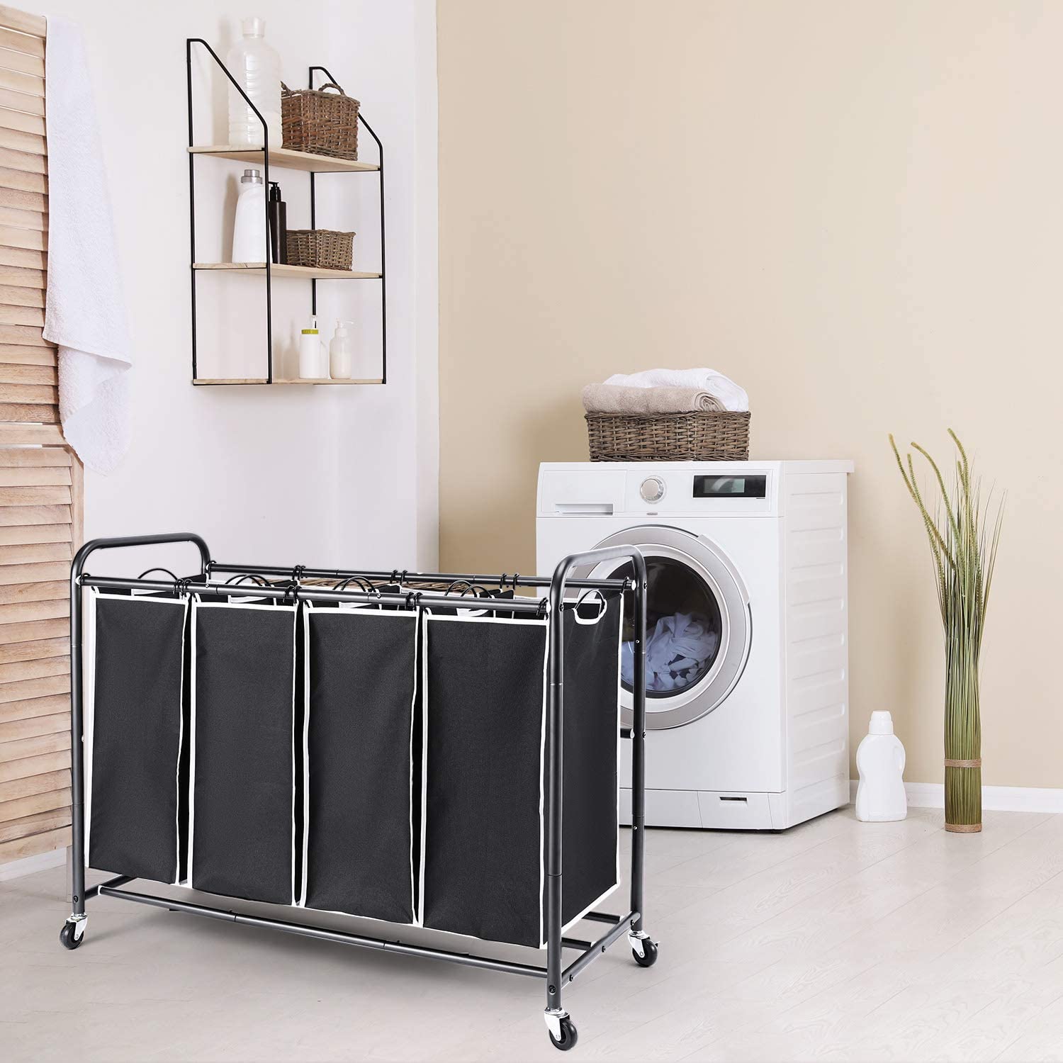 ROMOON 4 Bag Laundry Sorter Cart With Wheels Just $39.59! - Common ...