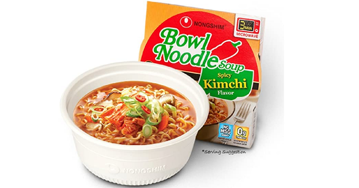 Nongshim Bowl Noodle Soup, Kimchi, 3.03 Ounce (Pack of 4) Only $2.64
