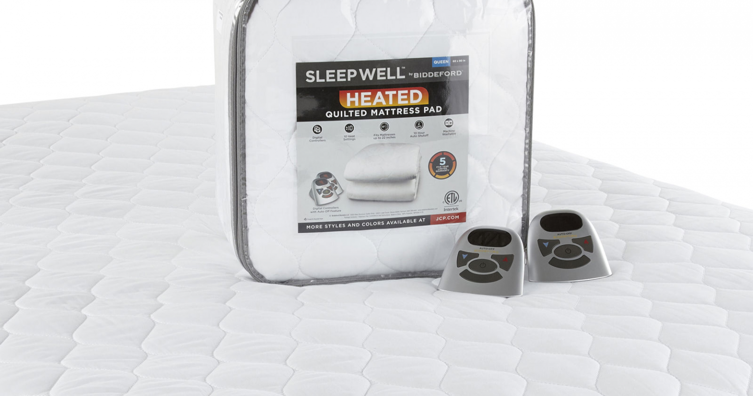 biddeford quilted heated electric mattress pad