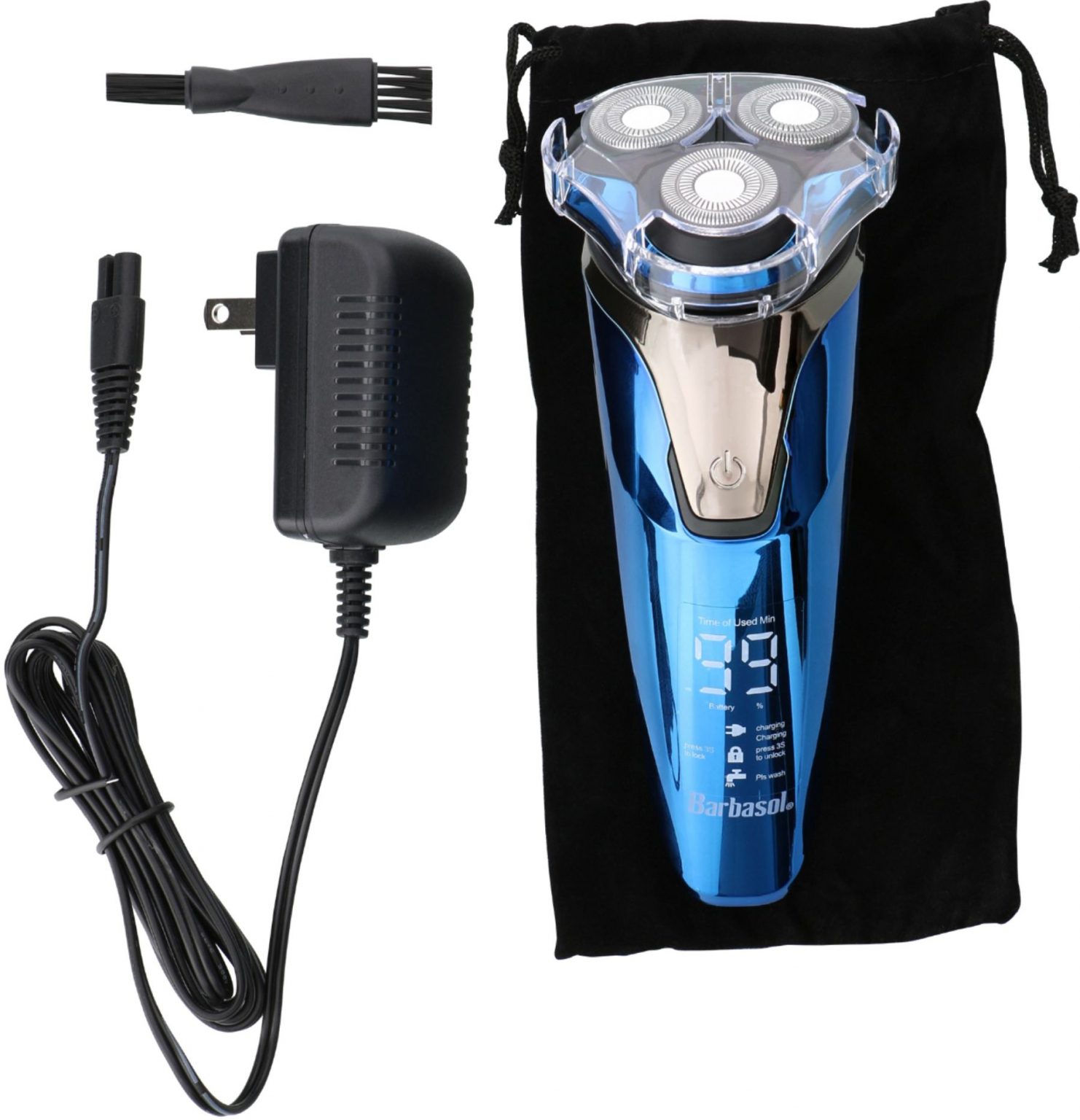 Barbasol Rechargeable Wet/Dry Rotary Electric Shaver with Beard Trimmer