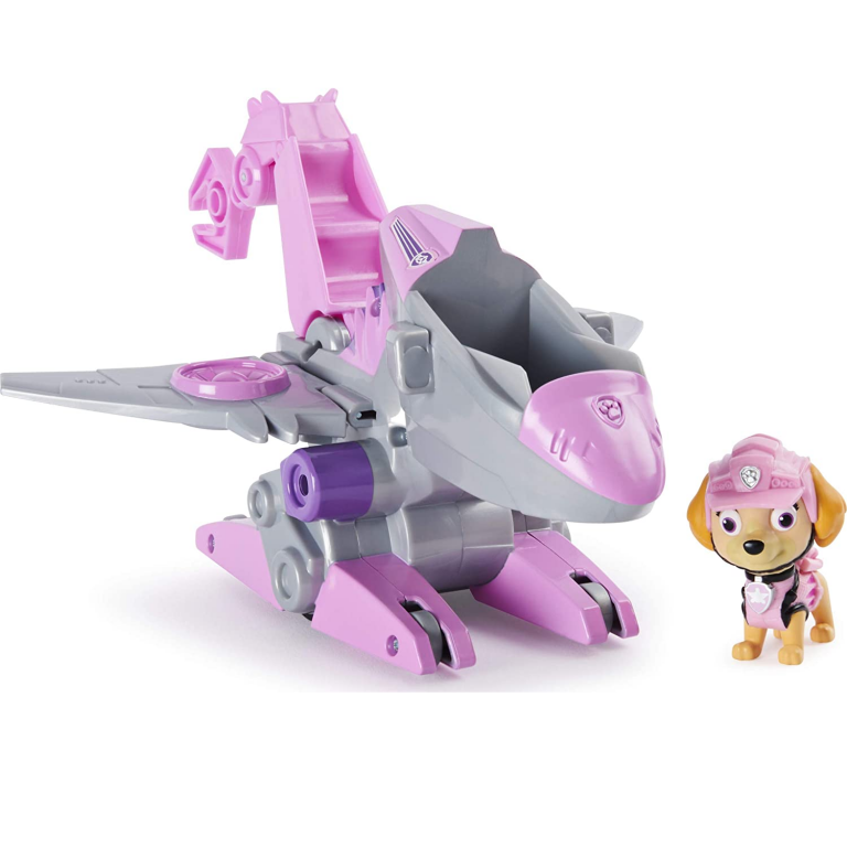 paw patrol dino rescue rex's deluxe rev up vehicle with mystery dinosaur figure