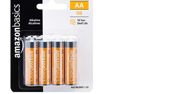 Basics AA 1.5 Volt Performance Alkaline Batteries Pack of 8 