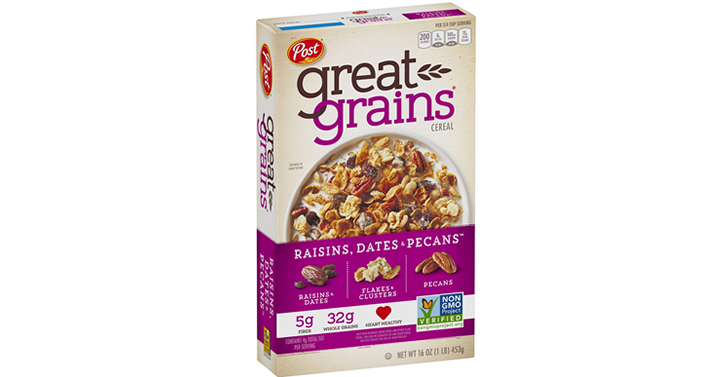 Post Great Grains Raisins, Dates & Pecans Whole Grain Cereal – Just $2. ...